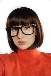 Velma Scooby Doo Brown Bob Costume Wig & Glasses - by Allaura