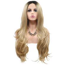 MADDIE - Lace Front Long Golden Blonde Wavy Ombre Wig - by Queenie Wigs
