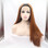 EVIE - Lace Front Long Auburn Brown Ombre Straight Wig - by Queenie Wigs