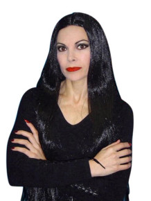 Morticia Witch 36" Long Black Costume Wig
