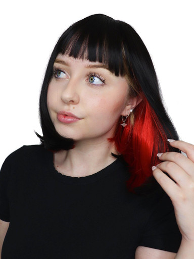 Dark Brown & Red Two Tone Heat Resistant Bob  - by Allaura