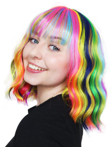 Wavy Rainbow Heat Resistant Bob (Promising Young Woman)  - by Allaura
