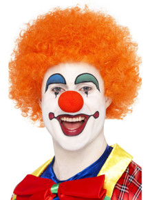 Orange Crazy Clown Afro Wig