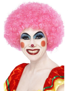 Pink Crazy Clown Afro Wig