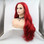 ROGUE - Lace Front Long Red Layered Wig - by Queenie Wigs