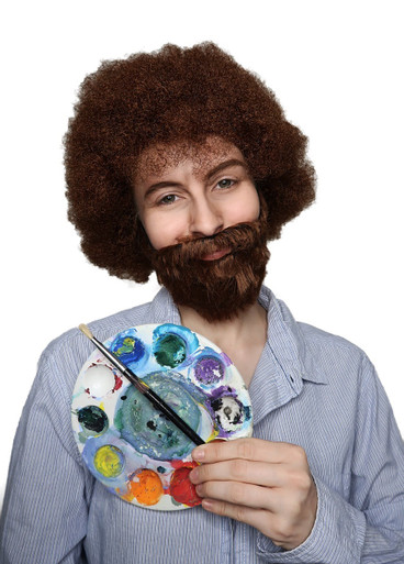 Bob Ross Painter Brown Afro and Beard - by Allaura   