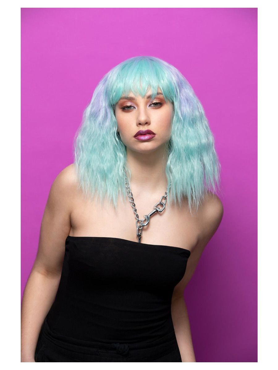 Manic Panic Lavender Mist Pastel Wavy Bob with Fringe - The Wig Outlet