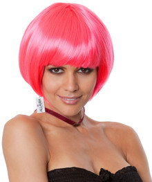 Party Bob (Hot Pink) Costume Wig - by Allaura