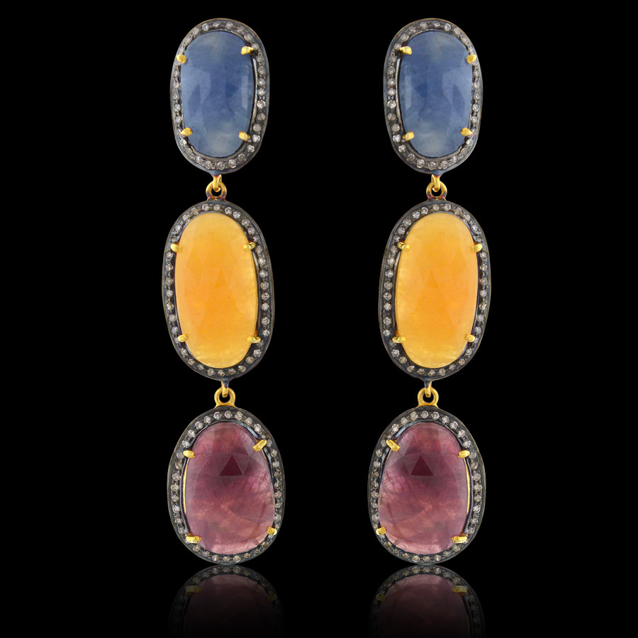 diamond slice earrings