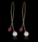 Ruby and Pearl Tipped Earring