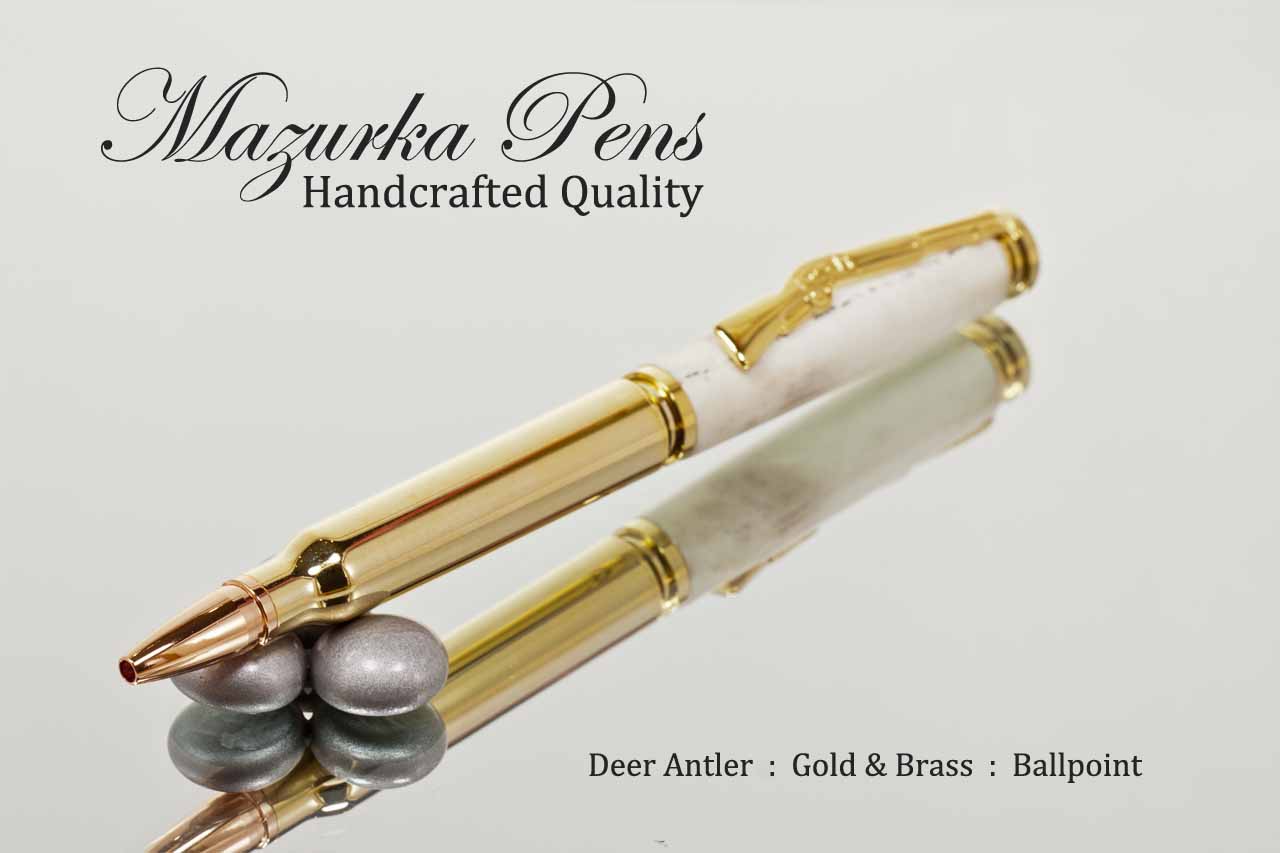 Handmade Pen from Deer Antler, Bullet Pen