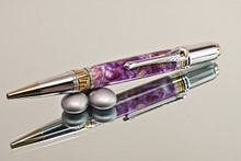 Purple Lavender Gold Resin Chrome and Gold Ballpoint Pen