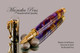 Handmade Rollerball Pen made from Mystic Gold and Blue with Chrome finish / gold colored accents.  