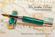 Handmade Fountain Pen handcrafted from Malachite TruStone with Gold and Chrome finish.  Cap view of pen.