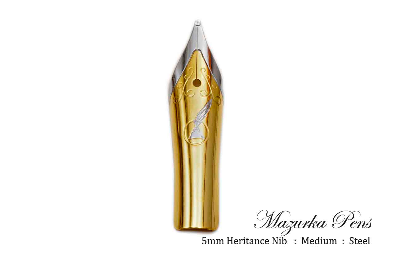 Fountain Pen Nib Heritance 1SF Steel Nib Small 5mm Medium Tip