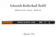 Schmidt 888 Rollerball Refill, Black Ink, Fine Point (.6mm)