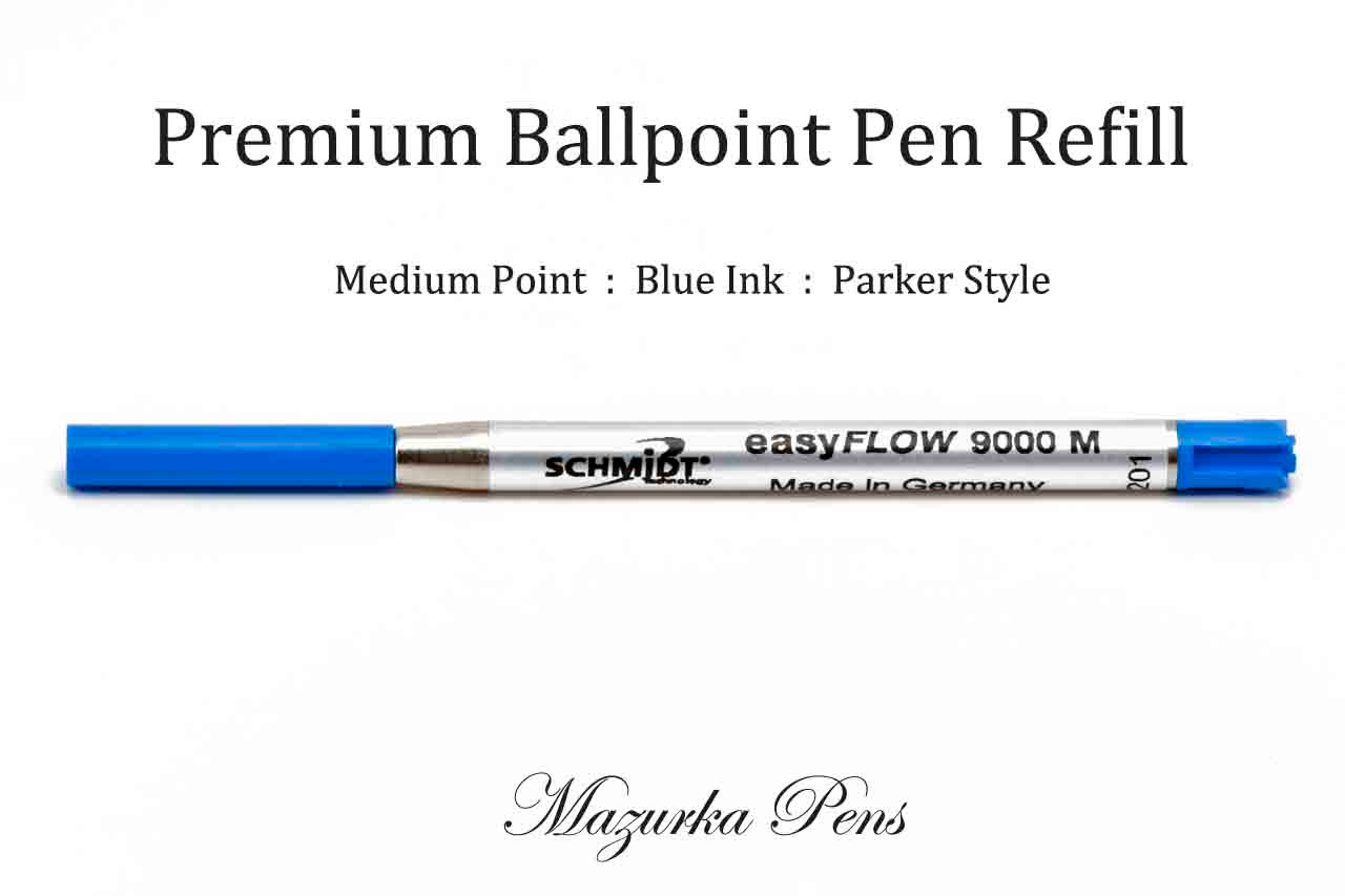 Schmidt 9000 Easy Flow Ballpoint Refill - Blue Ink Medium Tip Point