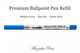 Parker Style Ballpoint Pen Refill, Blue Ink, Medium Point, Schmidt Easy Flow 9000