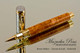 Hand Made Rollerball Pen made from Brown Mallee Burl with Gold and Chrome finish.  Cap view of pen and cap.