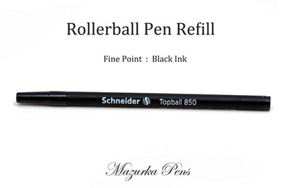 Schneider Topball 850 Rollerball Refill, Black Ink, Fine Point
