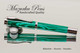 Handmade Fountain Pen handcrafted from Malachite TruStone with Chrome finish.  Main view of pen.
