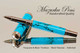 Handcrafted rollerball pen made from Turquoise TruStone with Black Titanium finish.  Tip view of pen cap.