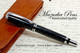Handmade acrylic pen made from marbled black acrylic.  Handcrafted pen by our artist.  Main iew of pen cap.