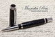 Handmade acrylic pen made from marbled black acrylic.  Handcrafted pen by our artist.  View of pen cap.