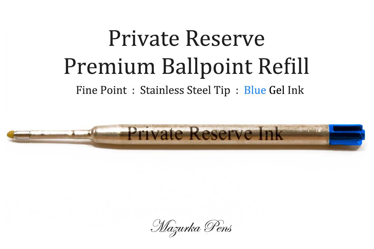 Private Reserve Parker Style Ballpoint Refills - Blue Gel Ink Fine Point