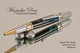 Handmade Art Deco Ballpoint Pen, Blue Galaxy Resin Pen, Chrome and Gold Finish - Looking from top of Ballpoint Pen