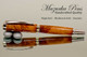 Handmade Fountain Pen handcrafted from Maple Burl wood Rhodium and Gold finish.  Side view of pen.