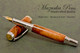 Handmade Fountain Pen handcrafted from Maple Burl wood Rhodium and Gold finish.  Nib view of pen.