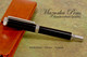 Handmade Fountain Pen handcrafted from Gabon Ebony wood with Chrome finish.  Main view of pen.