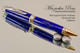 Handmade Ballpoint Pen, Blue Lapis and Pyrite TruStone Pen, Gold and Chrome Finish - Looking from Side of Ballpoint Pen