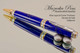 Handmade Ballpoint Pen, Blue Lapis and Pyrite TruStone Pen, Gold and Chrome Finish - Looking from Other Side of Ballpoint Pen