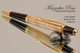 Handmade Ballpoint Pen, Curly Maple Pen, Black and Gold Finish - Looking from back of Ballpoint Pen
