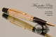 Handmade Ballpoint Pen, Curly Maple Pen, Black and Gold Finish - Looking from side of Ballpoint Pen