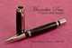 Handmade Black TruStone Rollerball Pen with Rhodium finish  Handcrafted pen by our artist.  Cap view of pen cap.