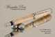 Handmade Curly Maple Rollerball Pen with Chrome finish  Handcrafted pen by our artist.  Bottom view of pen cap.