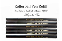 6 Pack of Hauser Bill 707 SF Rollerball Refill, Black Ink, Fine Point