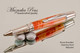Handmade Ballpoint Pen made from Flame Boxelder with Stainless Steel finish.  Bottom view of pen.