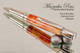 Handmade Ballpoint Pen made from Flame Boxelder with Stainless Steel finish.  Side view of pen.