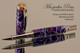 Handmade Writing Instrument Purple & White Resin Rhodium/Gold Finish - Front View