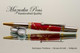 Handmade Ballpoint Pen, Red Jasper and Gold TruStone Pen, Chrome and Gold Finish - Looking from side of Ballpoint Pen