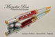 Handmade Ballpoint Pen, Red Jasper and Gold TruStone Pen, Chrome and Gold Finish - Looking from Top  of Ballpoint Pen