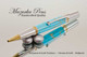 Ballpoint Pen Handmade from Turquoise TruStone with Chrome and Gold Finish - Tip View