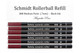 Six (6) Pack of Schmidt 888 Safety Ceramic Roller Ball Refill, Black Ink, Medium Point