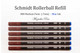 6 Pack of Schmidt 888 Safety Ceramic Rollerball Refills - Blue Ink Medium Tip