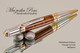 Handmade Ballpoint Pen, Fiddleback Walnut Chrome and Gold Finish - Top view of Ballpoint Pen