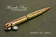 Handmade Double 30-06 Caliber Ballpoint Bullet Cartridge Pen, Brass Finish - Looking from Top of Pen